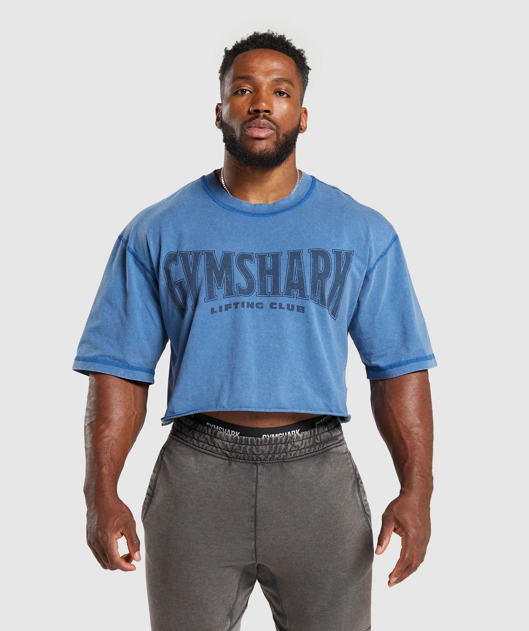 Gymshark Heritage Washed Crop T-Shirt - Vintage Blue | Gymshark US