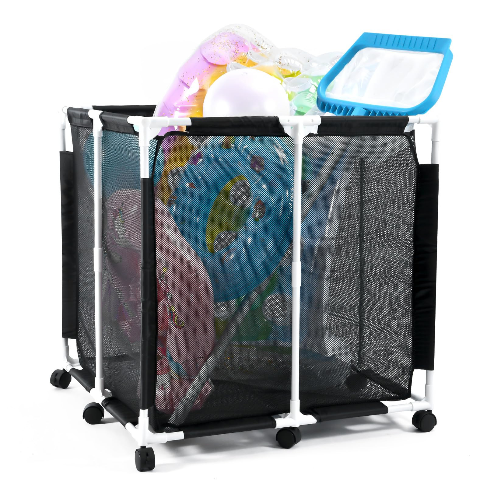 Pool Storage Bin, Float Toy Storage Organizer, Rolling Pool Toys Holder for Outdoor, 160 Gallon L... | Amazon (US)