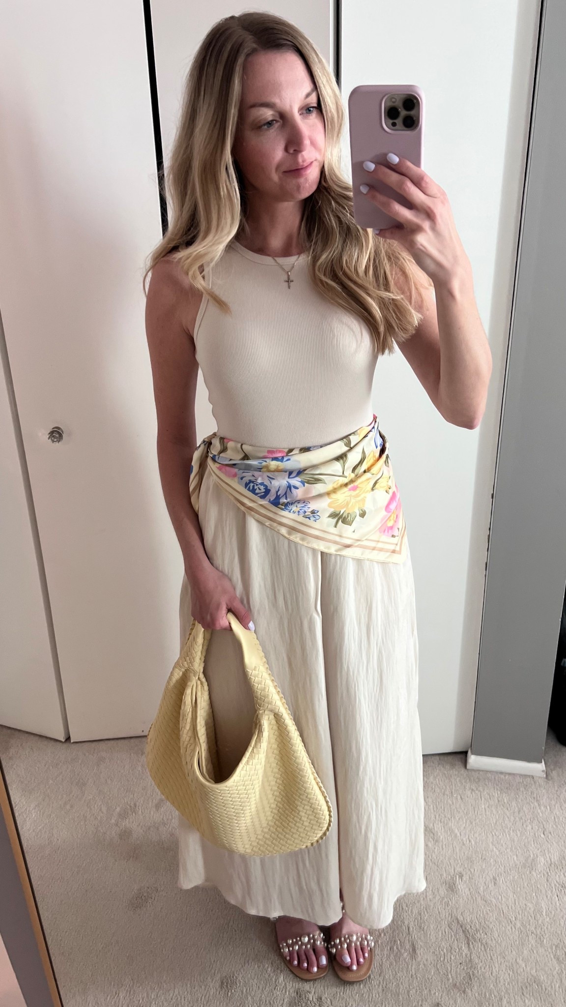 MIDI DRESS + STYLED ACCESSORIES.
An easy spring/summer outfit you can wear on repeat — featuring a ribbed beige tank dress by Z Supply —flowy midi style with pockets, silk scarf styling, and a woven shoulder bag for that effortless coastal chic vibe. Finished with pearl sandals for a soft, elevated touch.

Perfect for brunch, errands, or a casual date day 💛

#LTKStyle #LTKFinds #LTKSeasonal #SpringOutfits #SummerStyle #NeutralOutfit #CoastalChic #FeminineStyle #MidiSkirt #SilkScarfStyle #CapsuleWardrobe #MinimalStyle #ChicOutfits #EverydayStyle #EffortlessFashion #BeigeOutfit #SoftGirlStyle #OOTDInspo #BrunchOutfit #ClassicStyle
