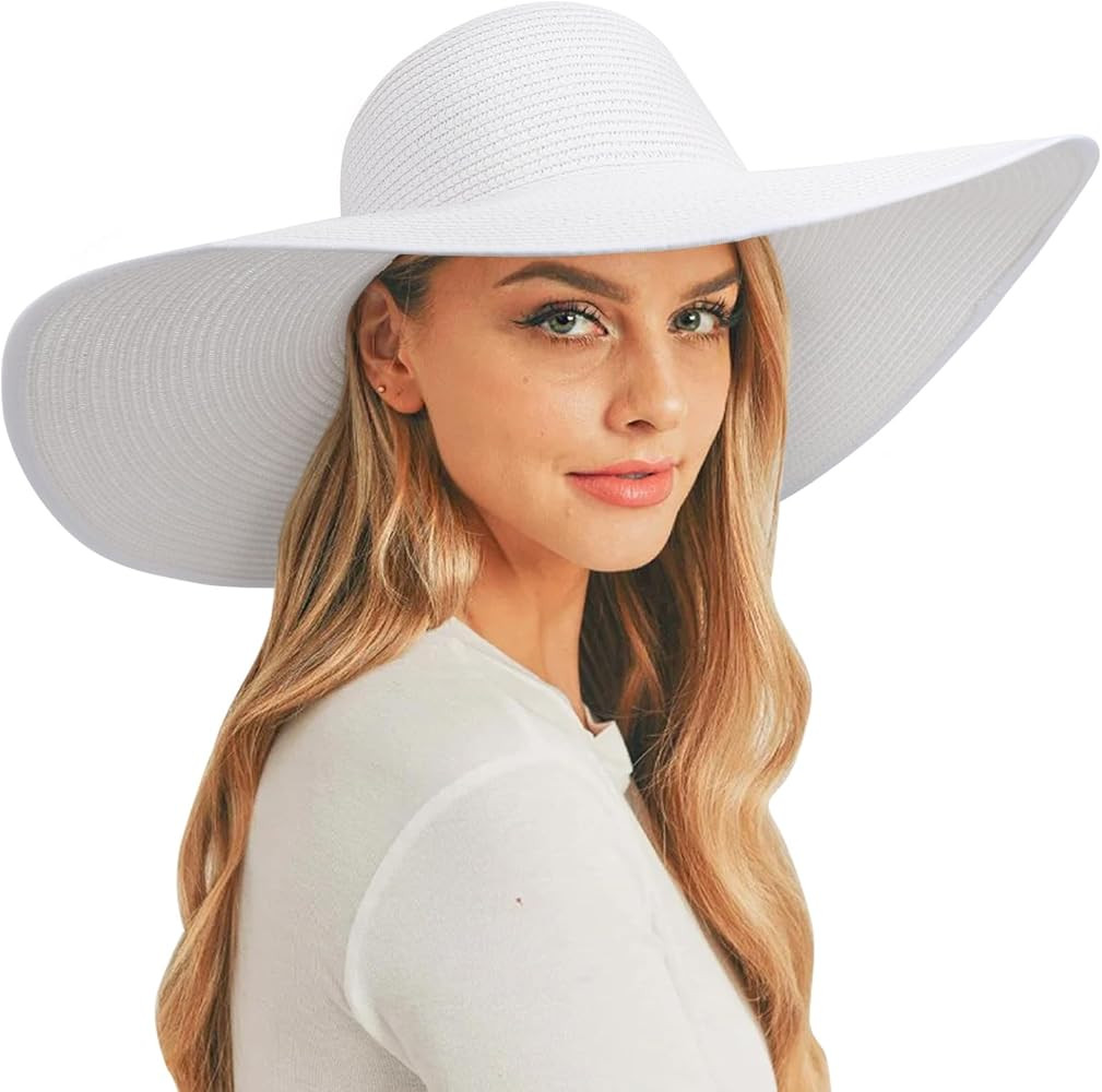 DRESHOW Sun Hats for Women Wide Brim Summer Hat Large Floppy Sun Straw Hat Foldable Packable Beac... | Amazon (US)