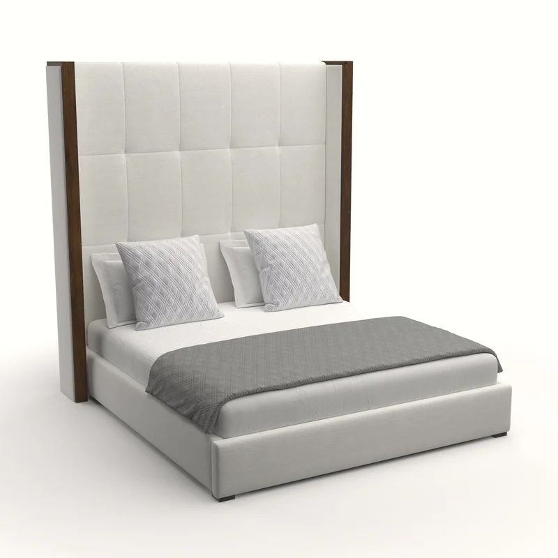 Grasser Tufted Solid Wood and Upholstered Low Profile Standard Bed | Wayfair Professional