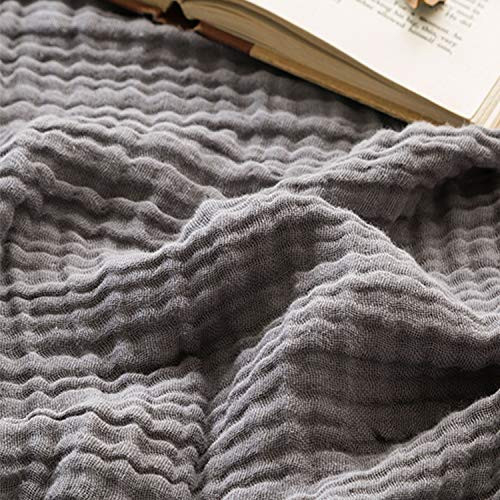 EMME Muslin Blankets for Adults Throw Blanket for Couch Breathable Gauze Soft Lightweight Airy Grey Throw XL 50" x 71" | Amazon (US)