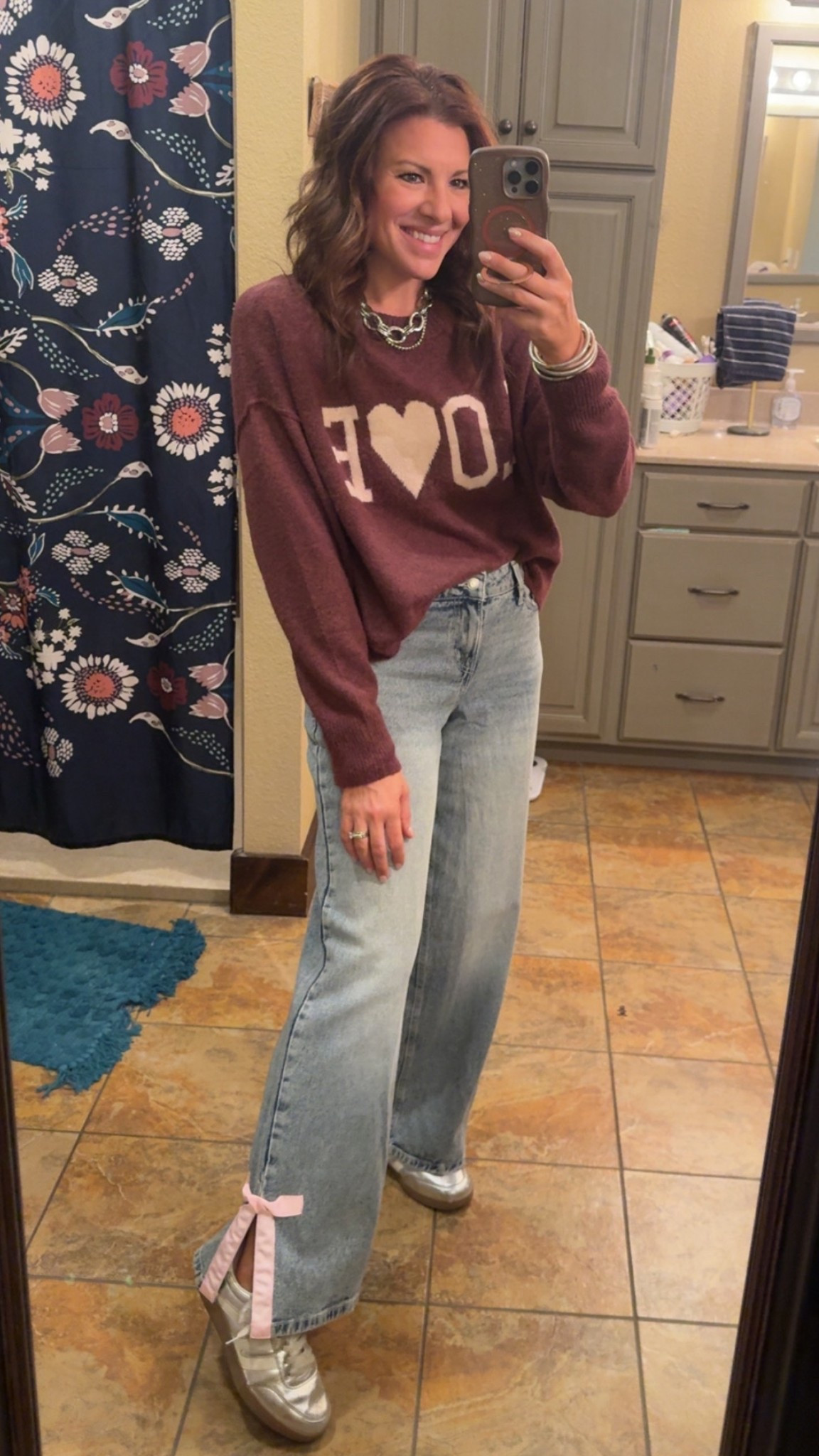 I can’t even with this outfit today! 💕💕  I’m set for the Holiday weekend!  Perfect sweater for spring and could this denim be any cuter 💕
Wearing size small and size 2. 
@American Eagle Outfitters 
Walmart finds | outfit inspo | AE | style | spring fashion | trending | teacher ootd 

#LTKValentine #LTKSaleAlert #LTKootd