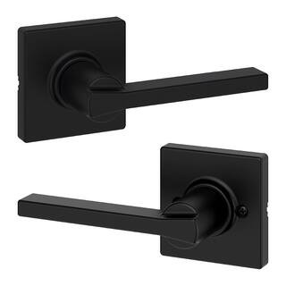 Casey Matte Black Hall/Closet Passage Door Handle Featuring Microban | The Home Depot
