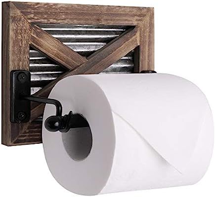 Autumn Alley Rustic Farmhouse Barn Door Toilet Paper Holder | Constructed of Warm Brown Wood, Cor... | Amazon (US)
