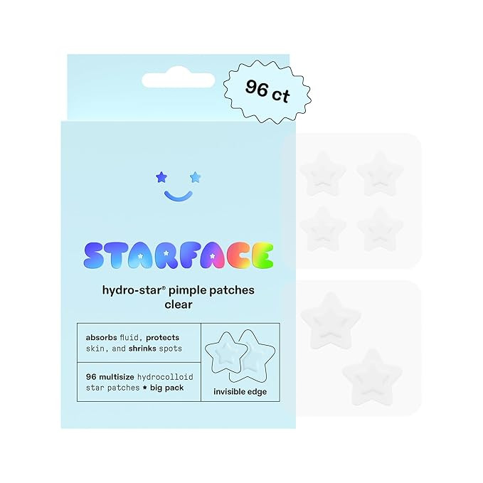 Starface Hydro-Star Clear BIG PACK, Invisible Hydrocolloid Pimple Patches, Two Sizes, Clinically ... | Amazon (US)