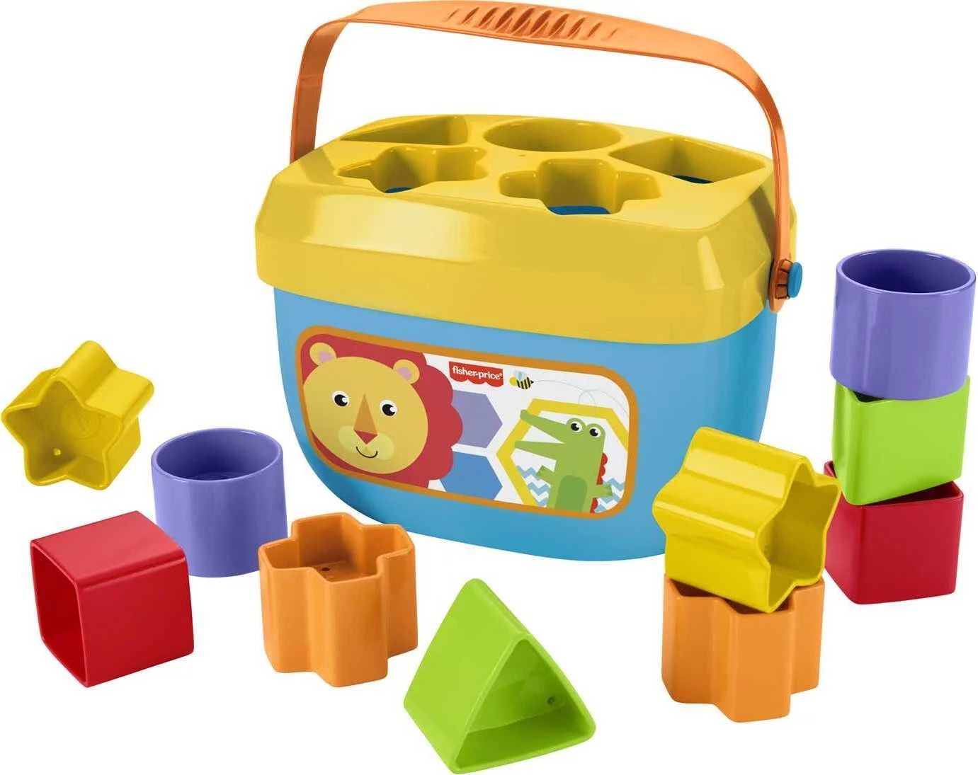 Fisher-Price Baby’s First Blocks Shape Sorting Toy with Storage Bucket, 12 Pieces | Walmart (US)