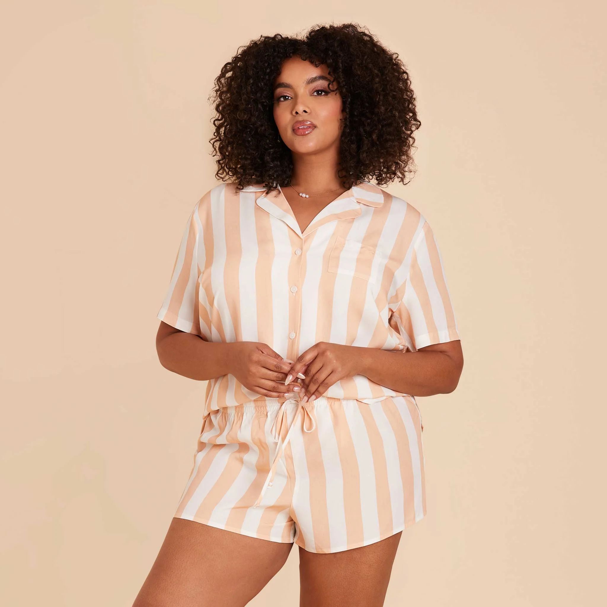 Eddie Pajama Set - Orange Stripe | Birdy Grey