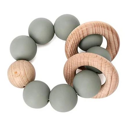 Baby Teething Toy, Organic Baby Teething Ring, Socub Silicone and Wooden Baby Teether for Mouth Expl | Walmart (US)