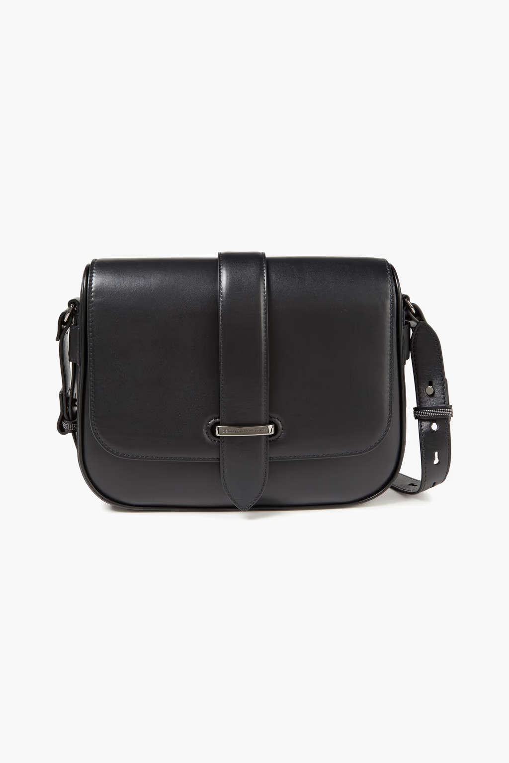 Bead-embellished leather shoulder bag | The Outnet (UK and Europe)