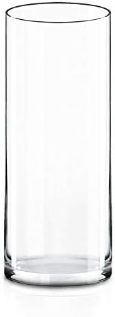 CYS Excel Clear Glass Cylinder Vase (H:12" D:4") | Multiple Size Choices Glass Flower Vase Center... | Amazon (US)