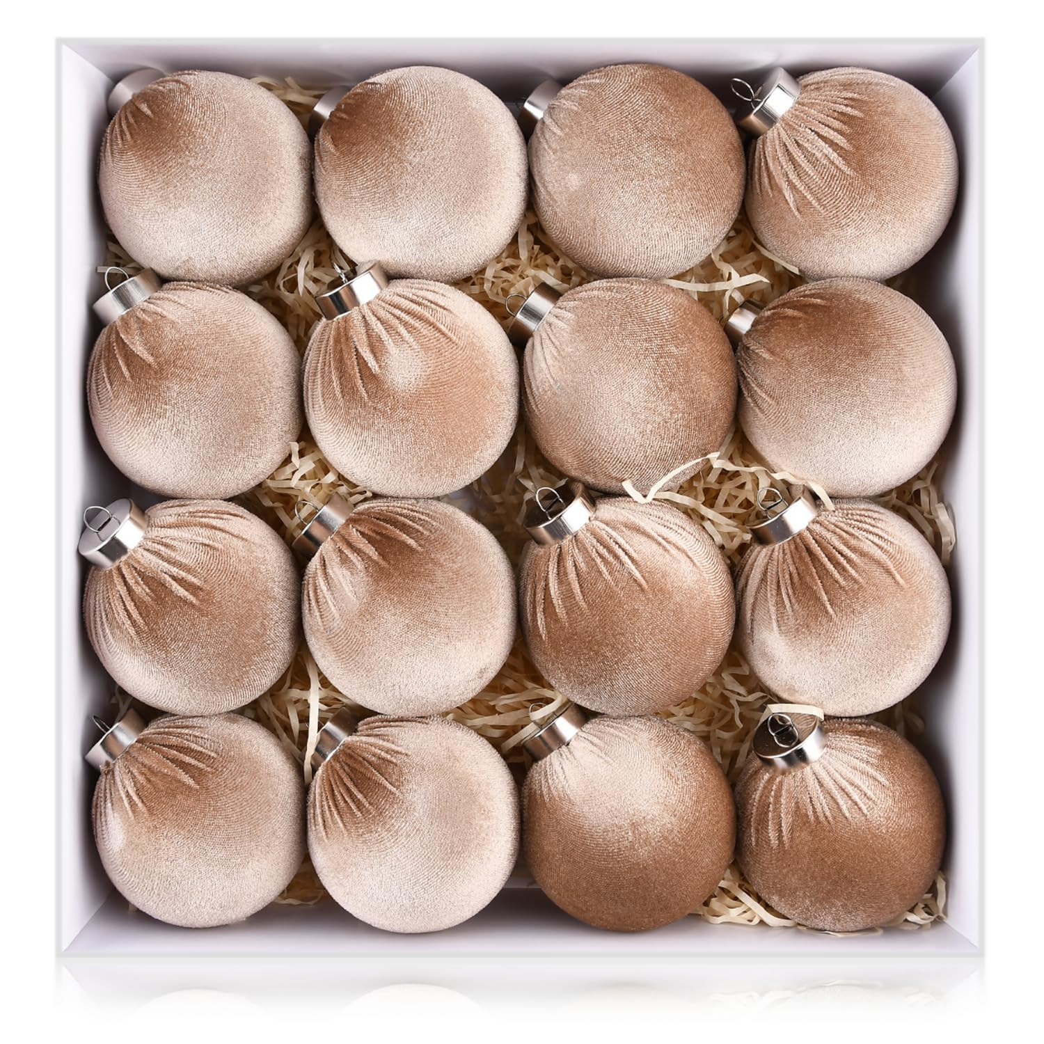 Velvet Ornaments for Christmas Tree Decorations - Brown Christmas Ball Ornament for Indoor Holida... | Amazon (US)