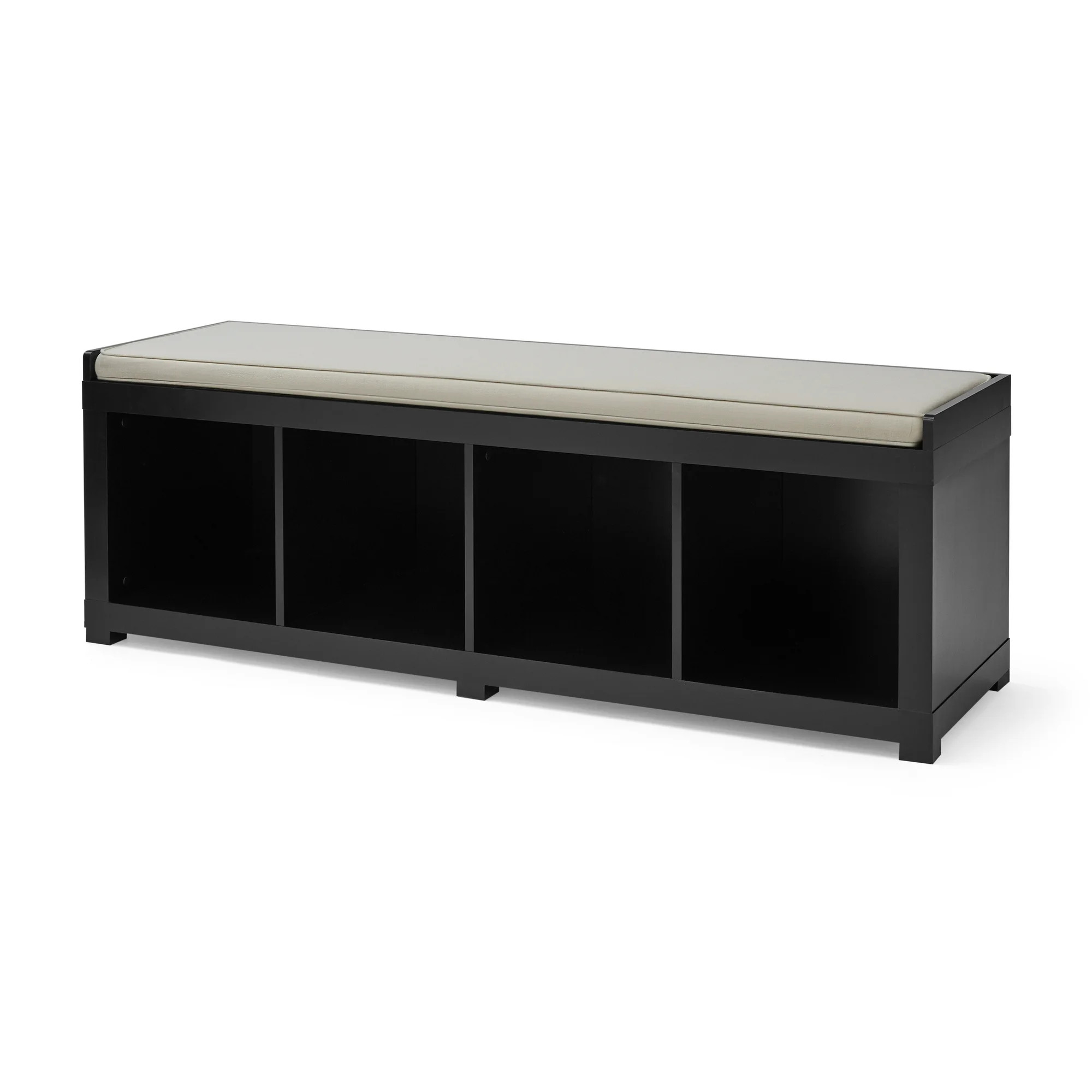Better Homes & Gardens 4-Cube Storage Bench, Black | Walmart (US)