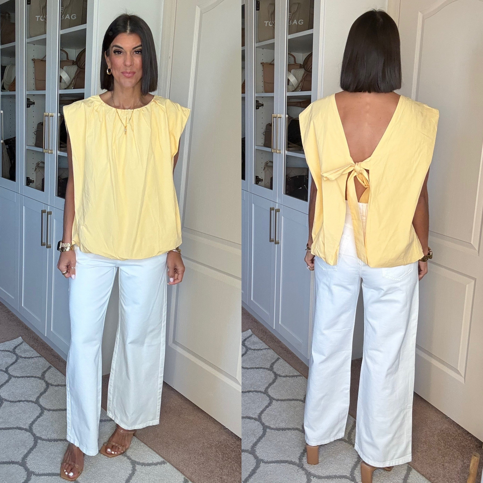 Size small in tank, size 2 in jeans. Size down in both if you can

#LTKSeasonal