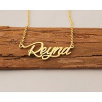 Name Necklace, Reyna Nameplate Customized Necklace For Her, Pendant, Wedding Gift Girls Her | Etsy (US)
