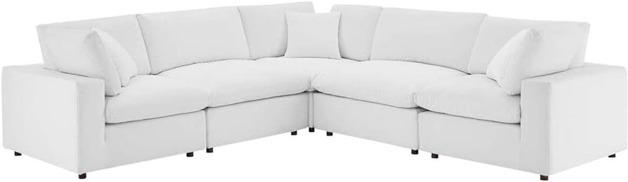 Modway Commix Modular Sofa, Corner Sectional, White Performance Velvet | Amazon (US)