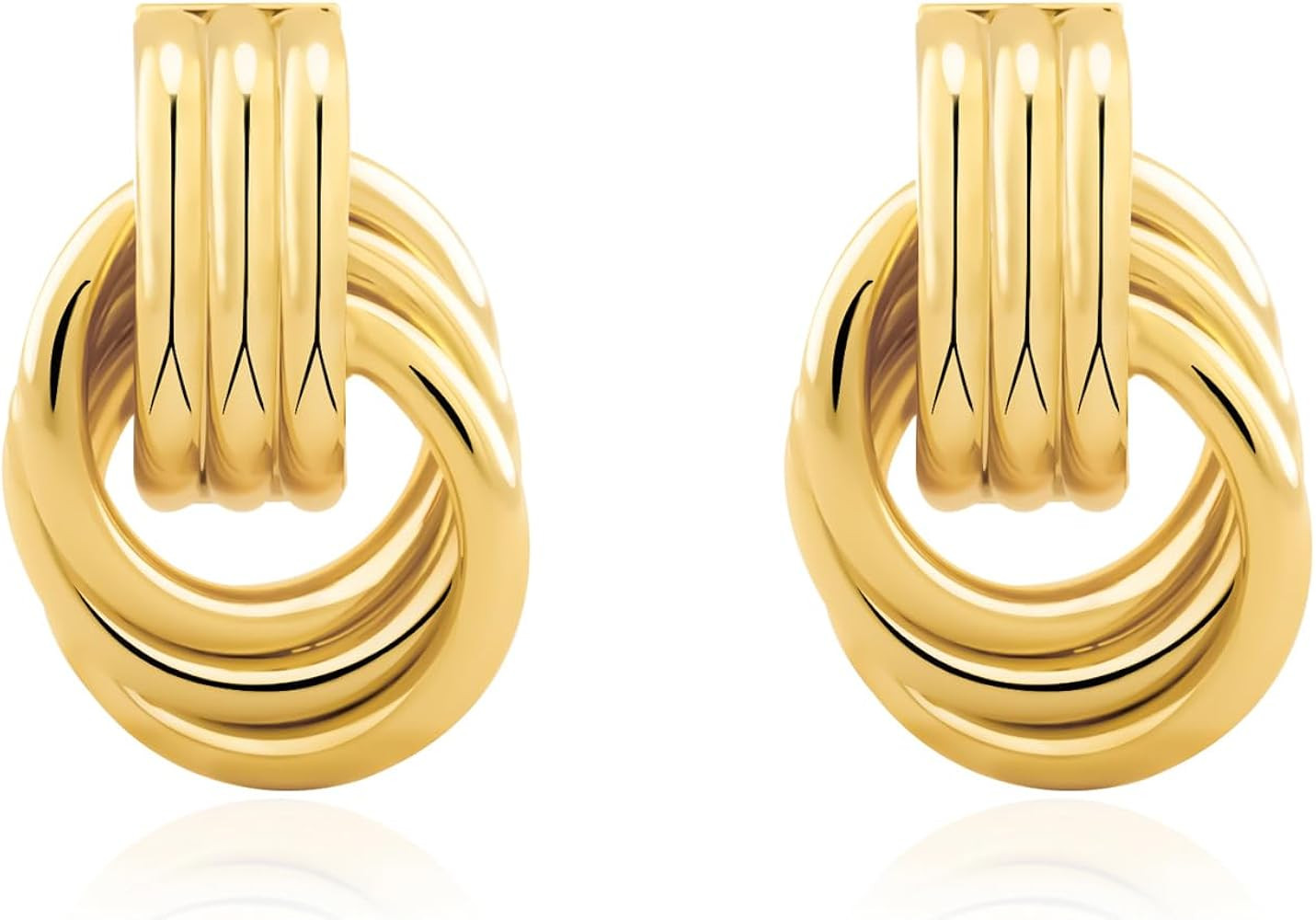 Chunky Small Knot Earrings Gold Silver Geometric Earrings for Women Dainty Gold and Silver Plated... | Amazon (US)
