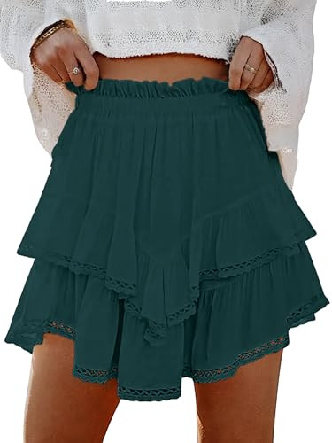 Lepunuo Womens Shorts High Waisted Skorts Flowy Skirt with Short Underneath Tennis Skirts Plus Size | Amazon (US)