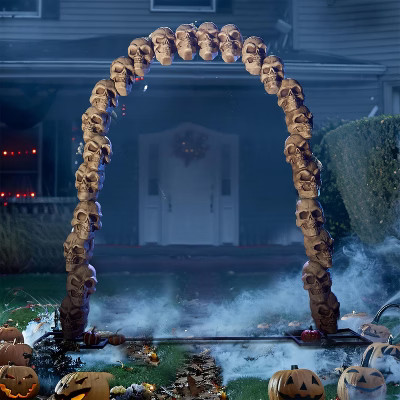 Joyfy 7.2 FT Halloween Outdoor Decorations, Scary Giant Skeleton Archway Decor, Skull Arch for Ha... | Target