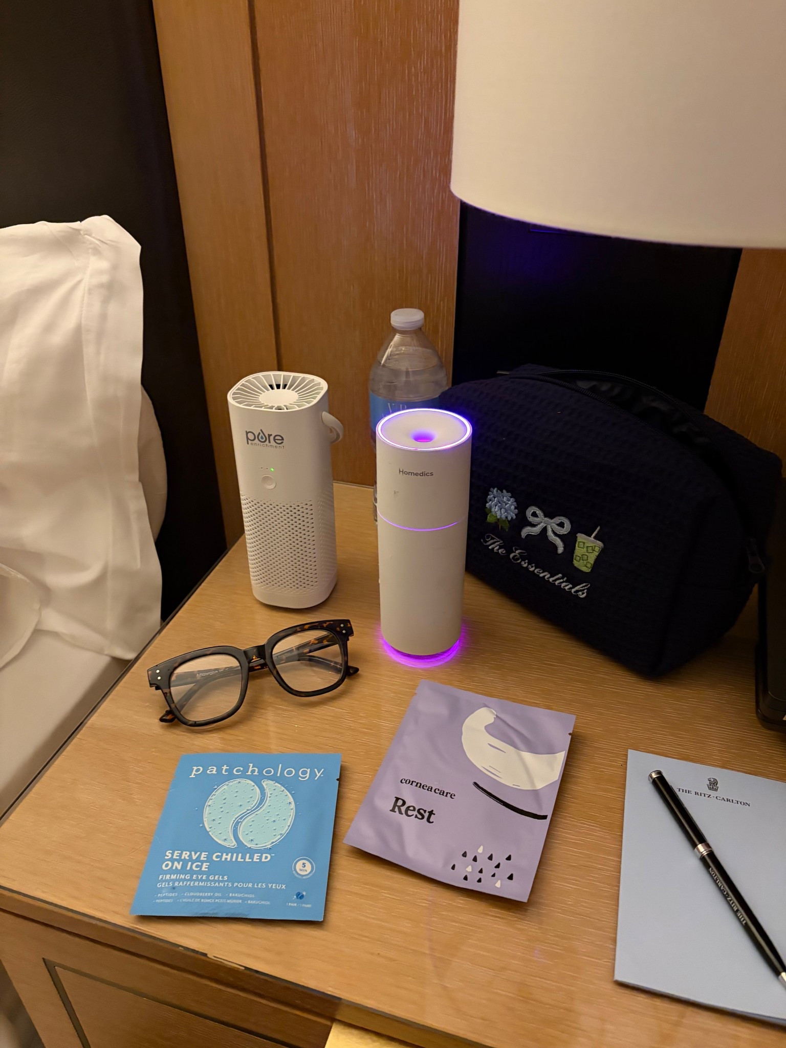 My travel bed side table essentials. I'm constantly raving about this travel humidifier and travel air purifier, but as someone with sinus and allergy problems, I cannot say enough good things about them. they have totally transformed my travel experience because hotels typically leave me pretty stuffy and with trouble breathing. They truly have made my travels so much better! ￼￼

#LTKTravel #LTKselfcare