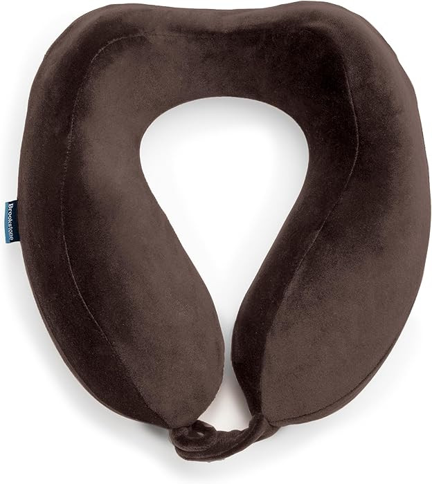 Brookstone Neck Travel Pillow - Lightweight Contoured Memory Foam Neck Pillow for Airplane Travel... | Amazon (US)