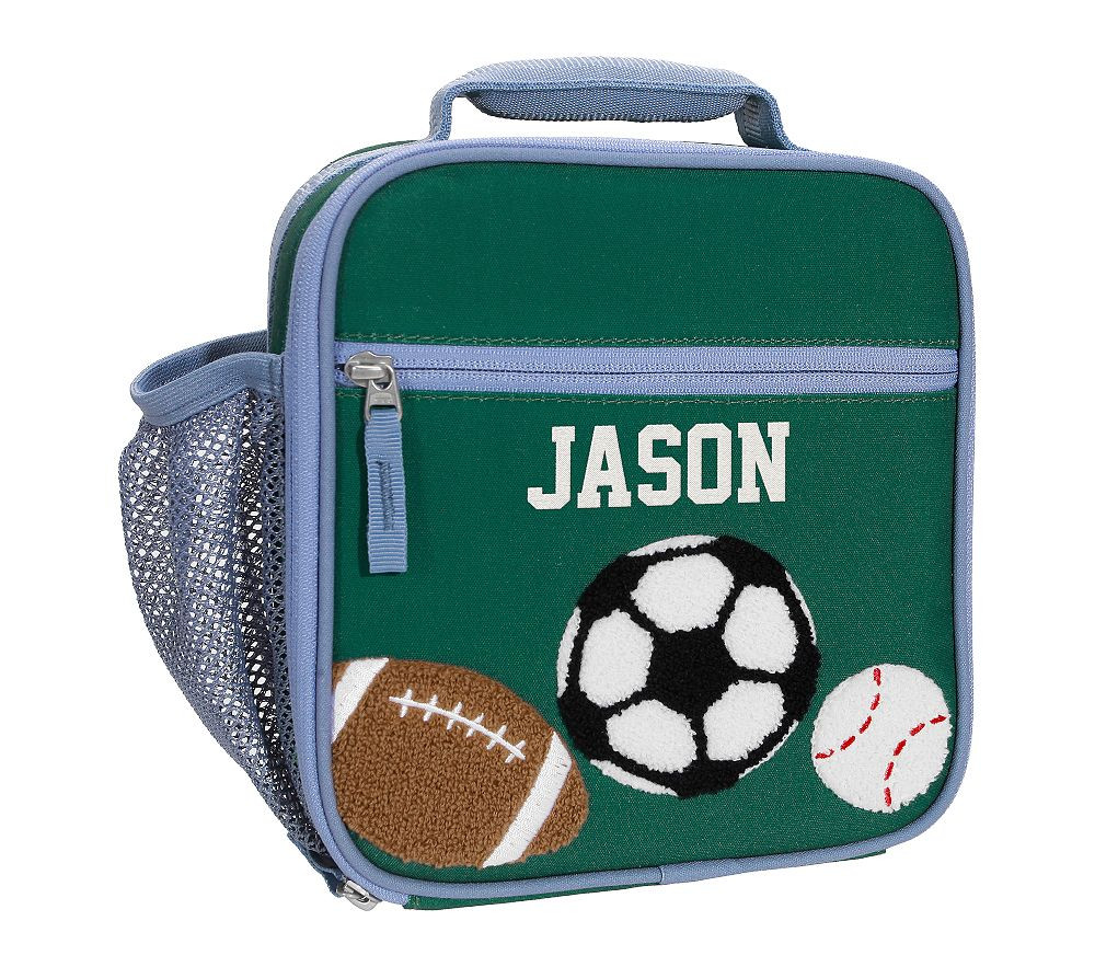 Mackenzie Green Sports Chenille Lunch Boxes | Pottery Barn Kids