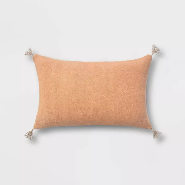 Washed Linen Lumbar Throw Pillow with Tassels - Threshold™ | Target
