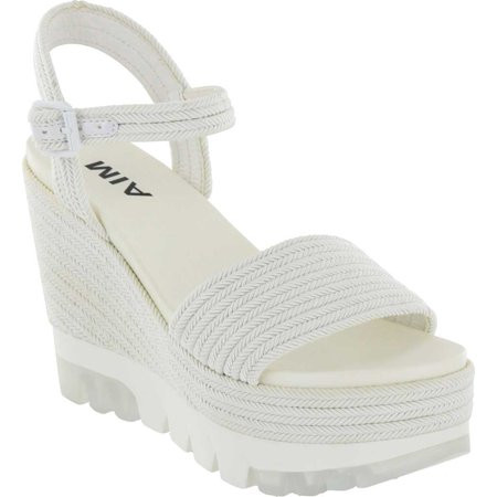Women s Mia Nakita Platform Wedge Sandal White Woven Nylon 8.5 M | Walmart (US)