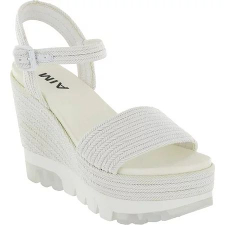 Women s Mia Nakita Platform Wedge Sandal White Woven Nylon 8.5 M | Walmart (US)