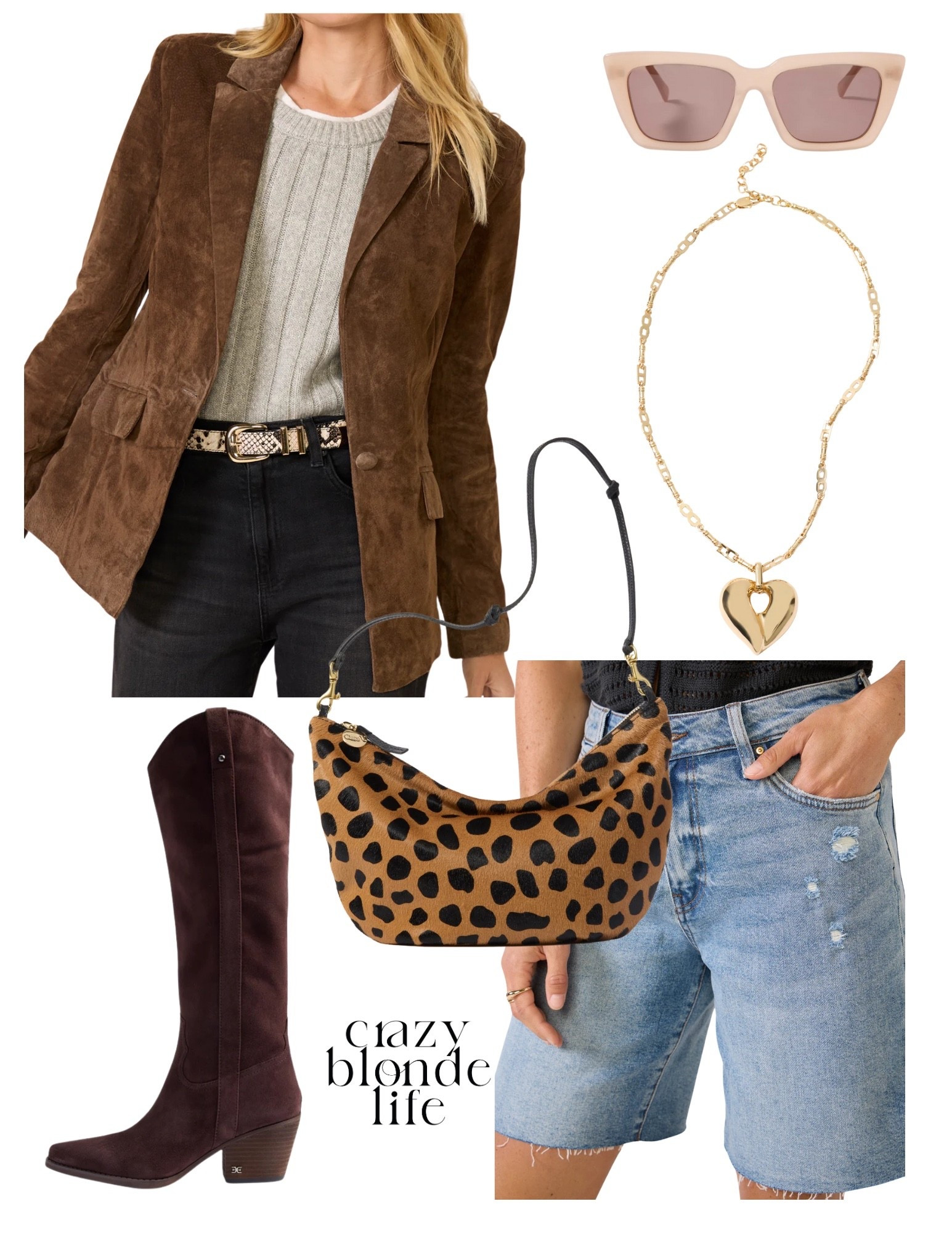 Love the combination of denim Bermuda shorts with a gorgeous suede blazer!  Add tall boots and an on trend leopard bag!


#LTKStyleTip #LTKSeasonal #LTKShoeCrush