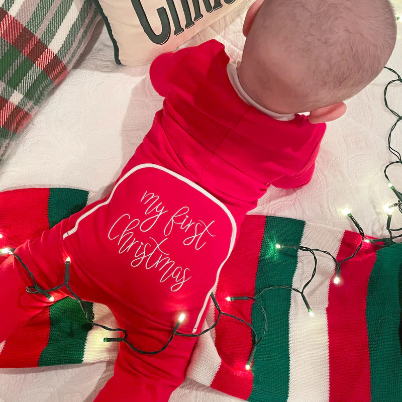 Happy Santa Red Zip Sleeper | Classic Whimsy