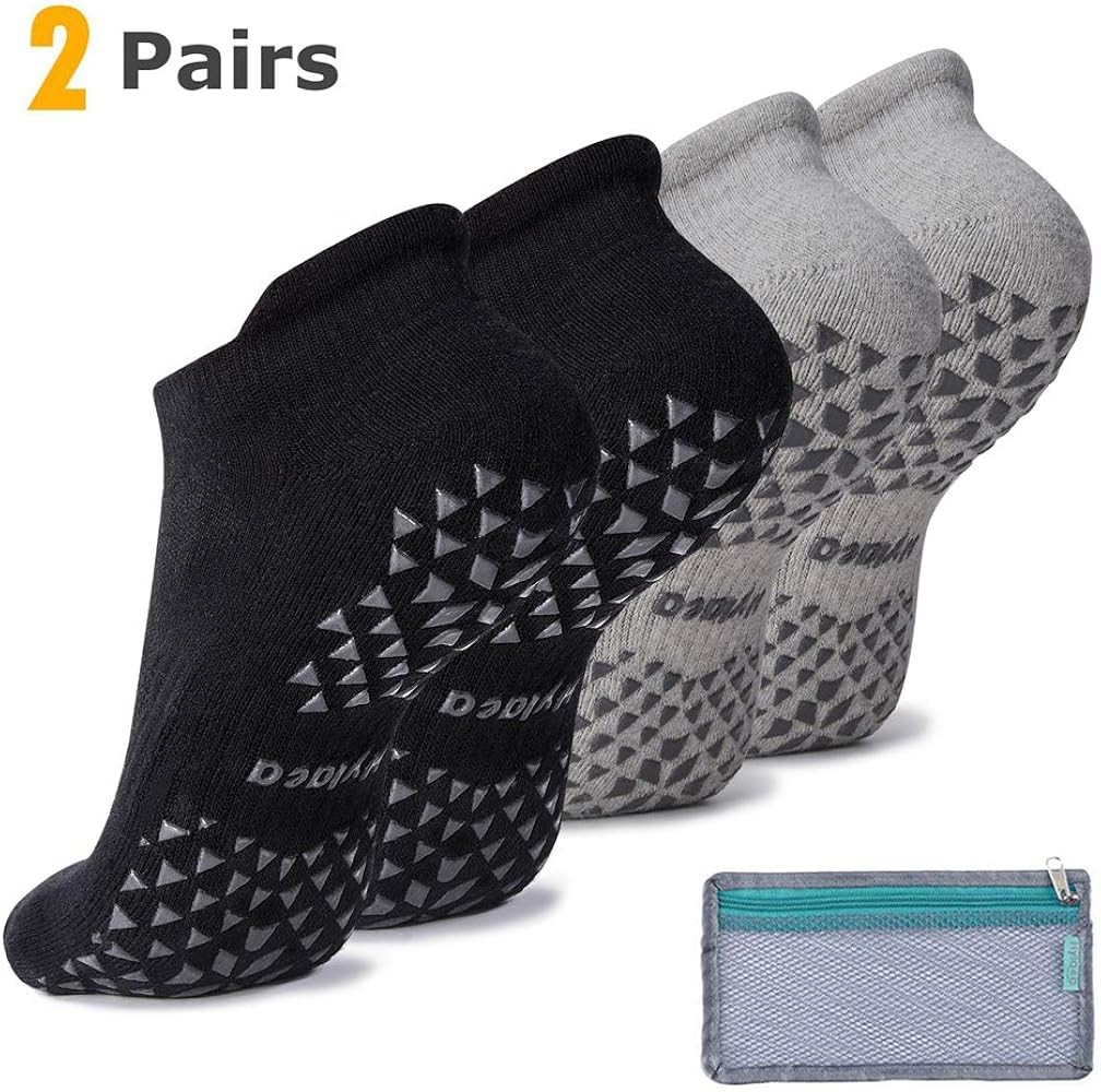 Unisex Non Slip Grip Socks for Yoga, Hospital, Pilates, Barre | Ankle, Cushioned | Amazon (US)