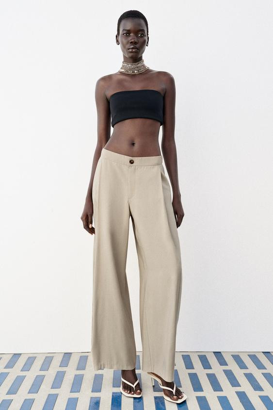Zara - Flowy Barrel Pants - Black - Xs - Woman | Zara US