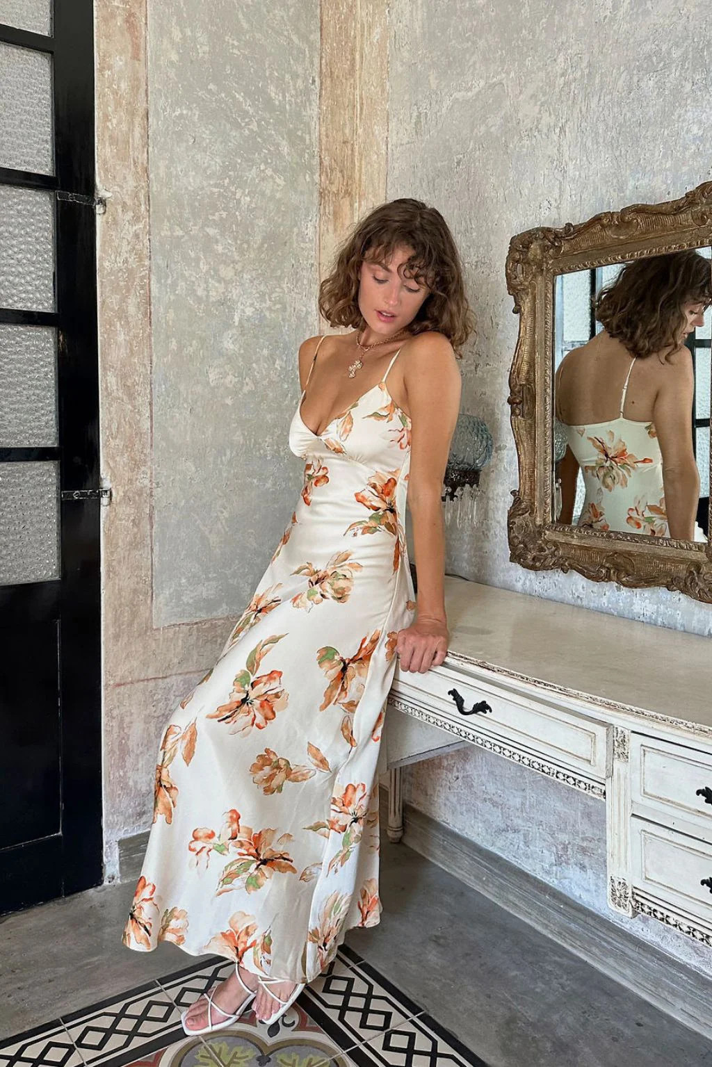 Palma Cream Floral Maxi Dress | 12th Tribe