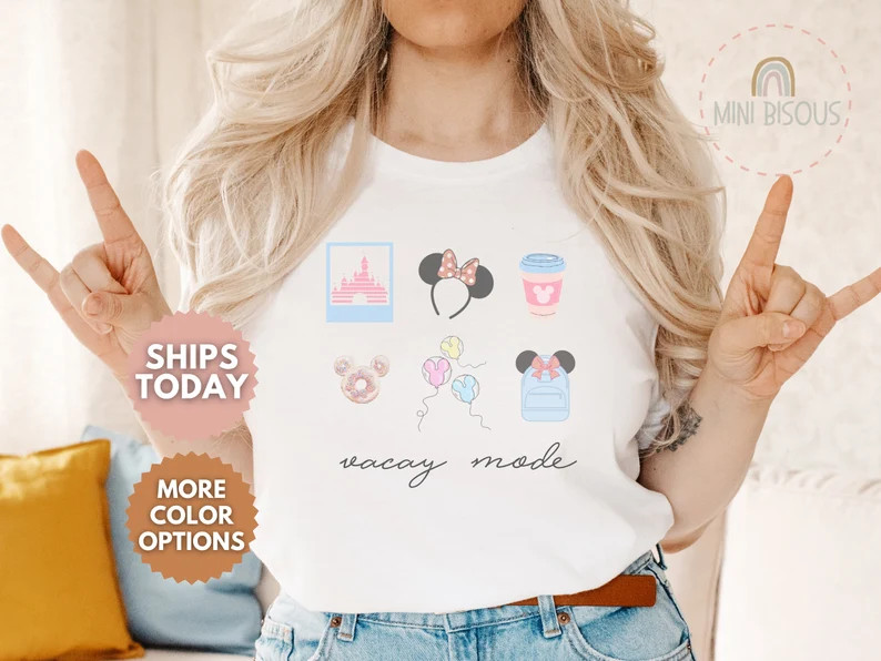 Vacay Mode Mouse Family Shirts, Adult Mouse Shirt, Happy Shirts, Mouse Unisex Family, Women's The... | Etsy (US)