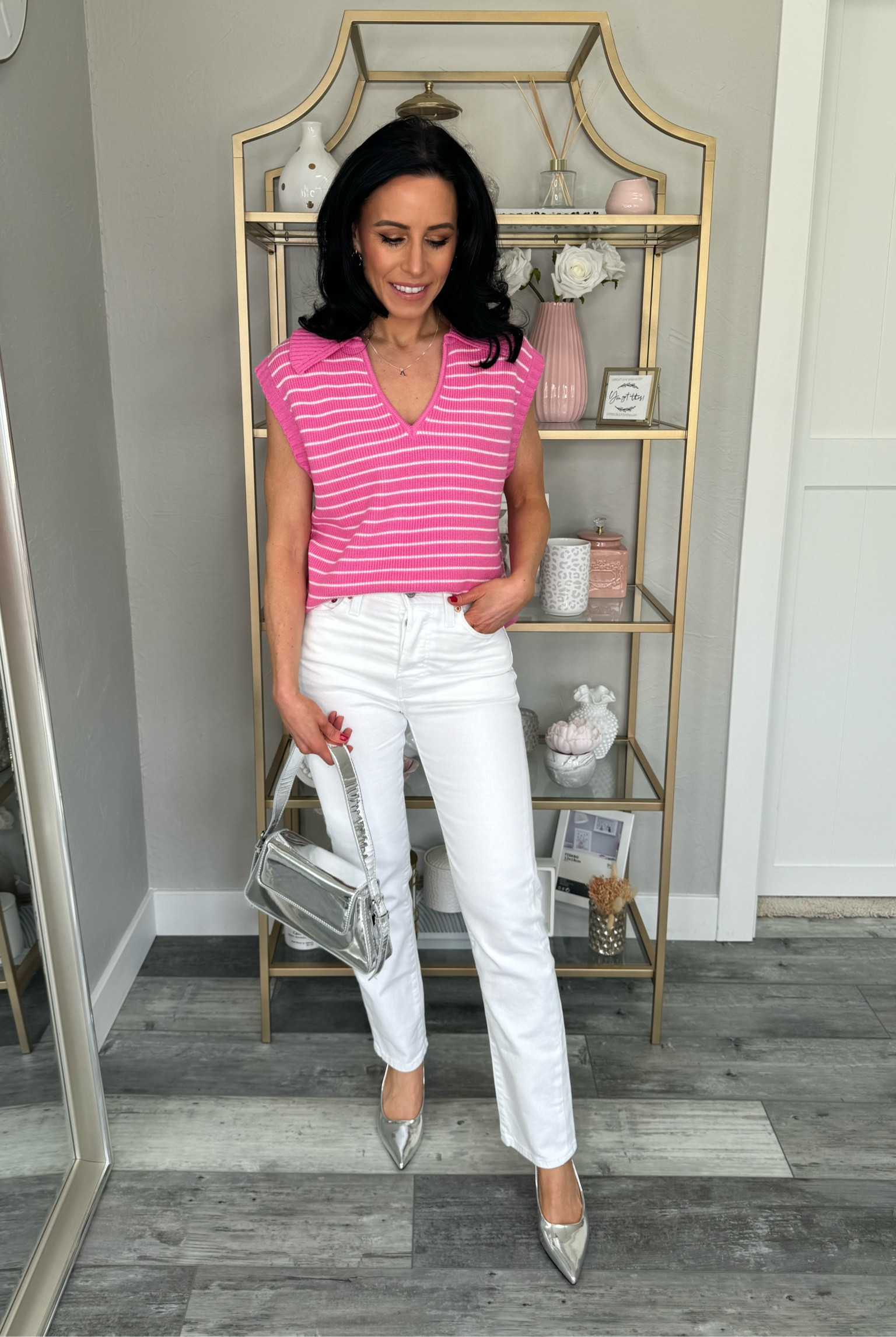 Day 4 of adding color to my closet series! Another head to toe Amazon outfit! This sweater vest is such a fun pop of color! Super soft & comfy! 🩷 

Wearing size small in top and 25 in jeans. If between sizes in jeans size up. 

Amazon outfit inspo, petite outfit, petite fashion, affordable fashion, women’s outfit inspo, casual chic outfit inspo, chic outfit, women’s workwear outfit, outfit for the office, Amazon fashion, Amazon trousers, women’s affordable style, spring fashion, spring style, spring outfitt

#LTKfindsunder50 #LTKworkwear #LTKSeasonal