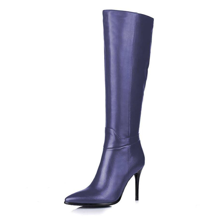Women's Pointed Toe Side Zipper Sexy Stiletto High Heel Stretchy Knee High Boots | Amazon (US)