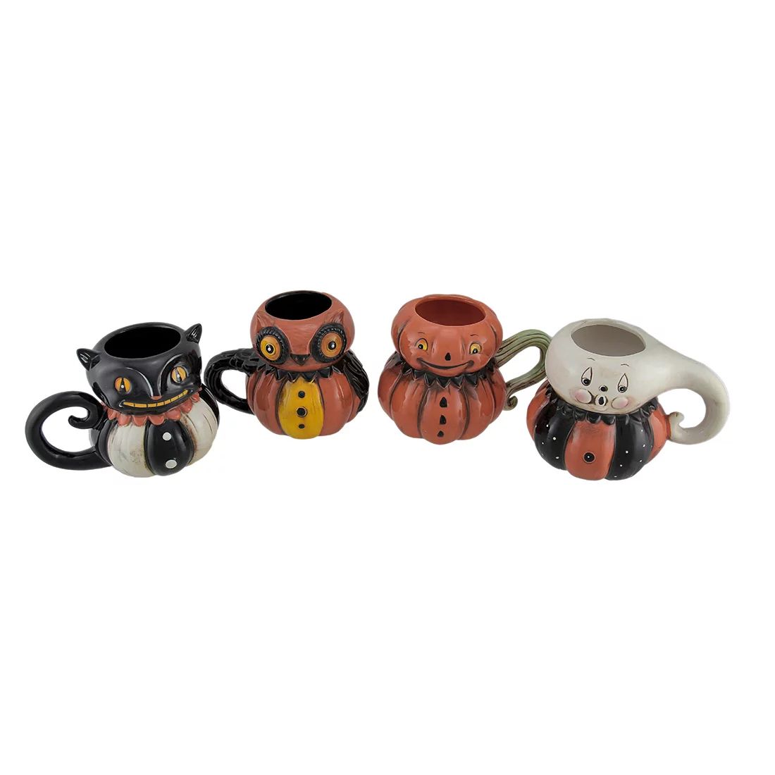 Johanna Parker Pumpkin Peeps 4 Piece Set of Vintage Style Halloween Ceramic Mugs | Walmart (US)