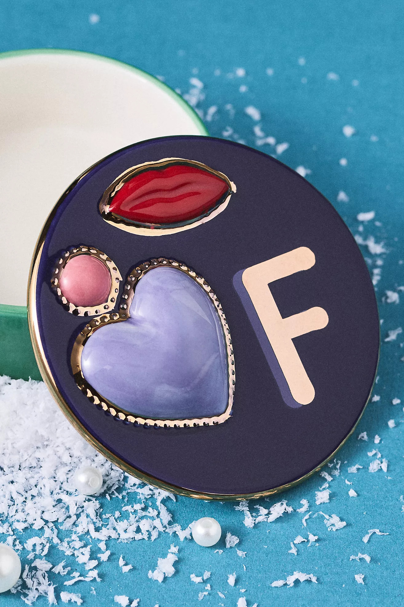 Handpainted Stoneware Monogram Trinket Box | Anthropologie (US)