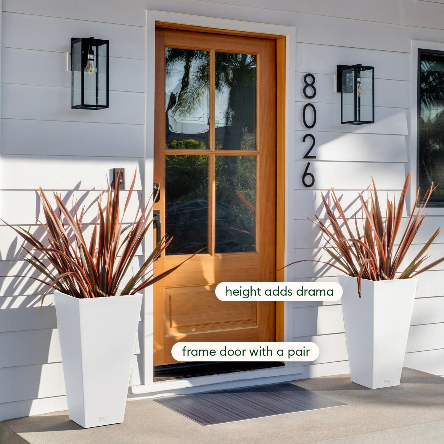 Veradek V-Resin Indoor/Outdoor Taper Planter, Set of 2 (30 inch, White) | Amazon (US)