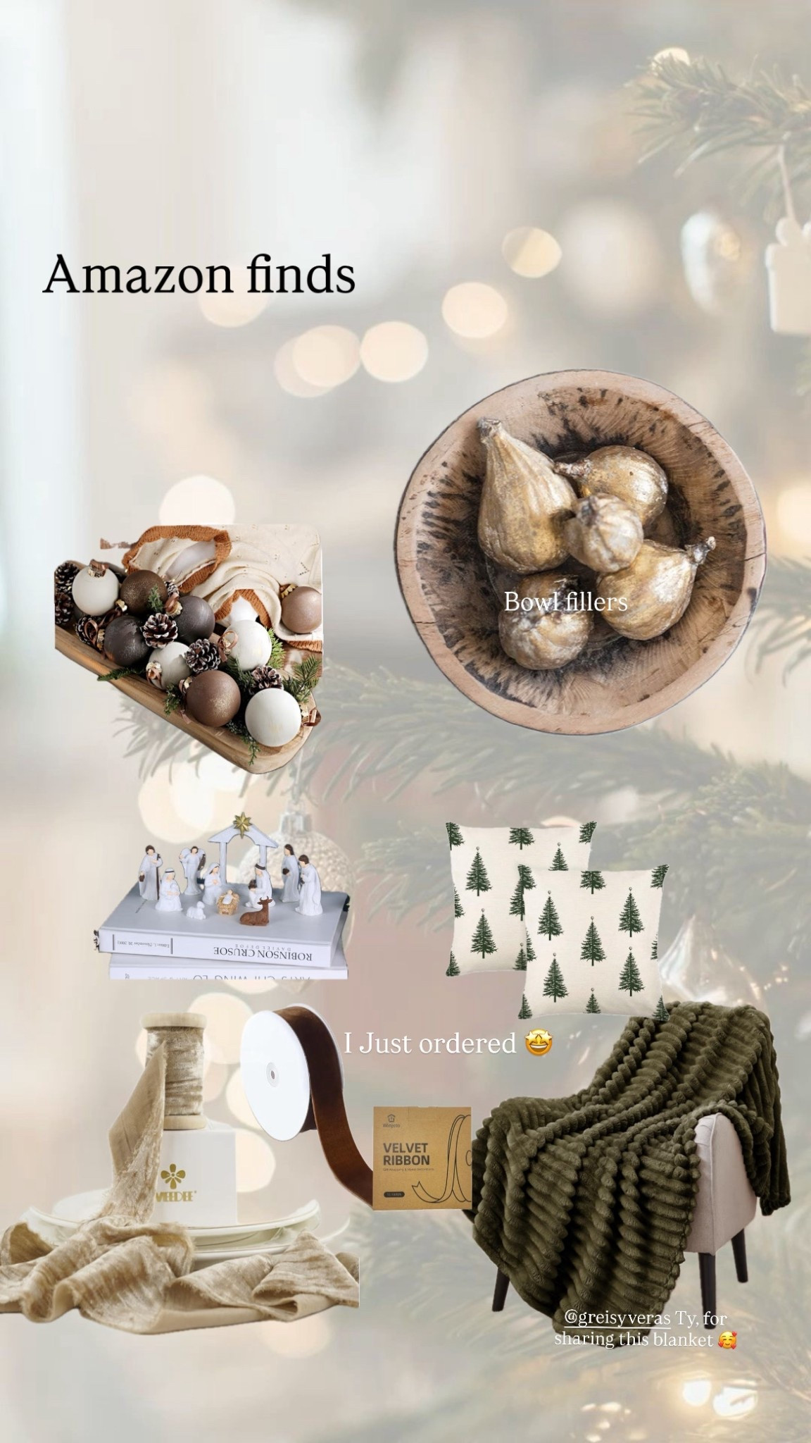 Getting ready to cozy up my home for Christmas 🎁✨ I’m obsessed with these new finds — from the prettiest bow filler and pillow covers to the softest blanket and my favorite Native Jesus piece 🤍 Can’t wait to style everything for the season!
#LTKChristmas #HomeDecorFinds #ChristmasDecor #HolidayHome #CozyHomeVibes #ChristmasInspo #HomeStyle #ChristmasDecorations #FestiveVibes #HolidayDecor #LTKFinds

#LTKHome #LTKHoliday #LTKSeasonal #LTKHoliday #LTKHome