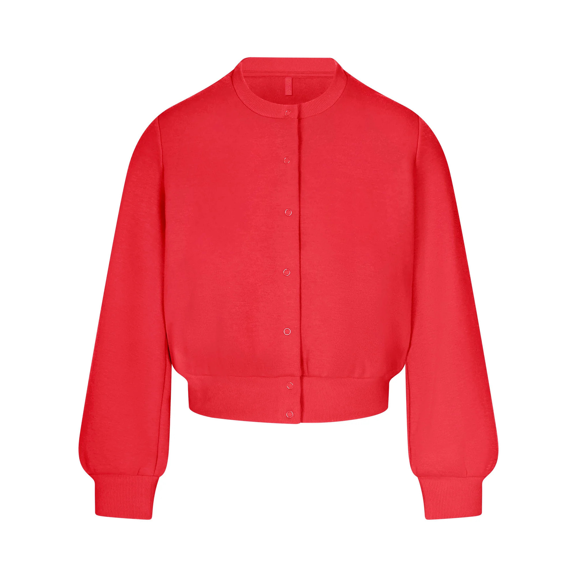 SKIMS Shrunken Cardigan | Red | XS | Cotton Fleece | SKIMS (US)
