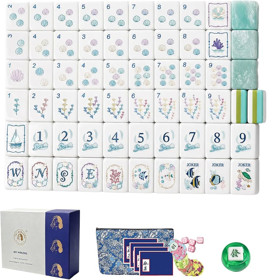 4 Layer American Mahjong Set,160 Premium Acrylic Clear Engraved Tiles with Dice & Portable Storag... | Amazon (US)