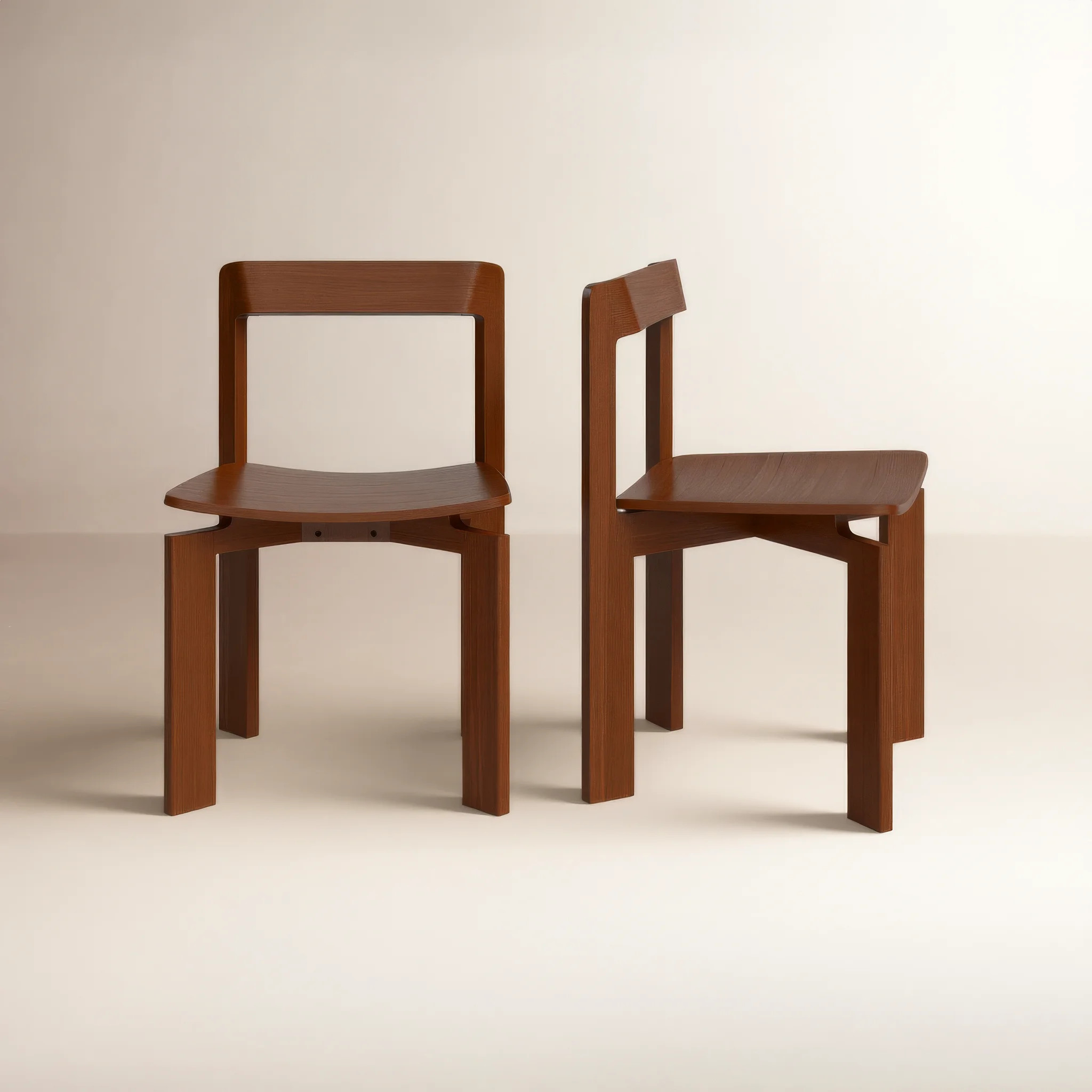 Leola Solid Wood Low Back Side Chair in Brown | Wayfair North America