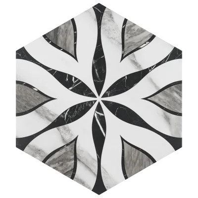 Marbilia Hex Elazig w/Biotech 11" x 13" Porcelain Moroccan Wall & Floor Tile | Wayfair North America