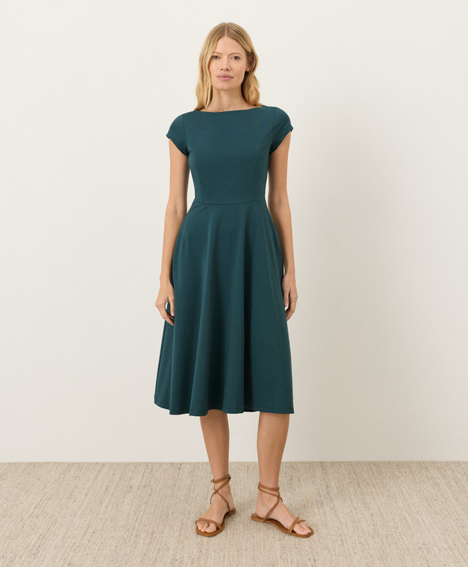 Women\u2019s Fit & Flare Ballet Neck Dress made with Organic Cotton | Pact | Pact Apparel