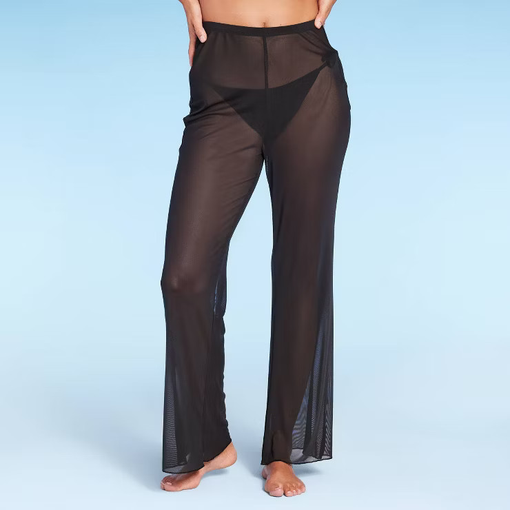 Women's Mesh Cover Up High Waist Flare Pants - Wild Fable™ | Target