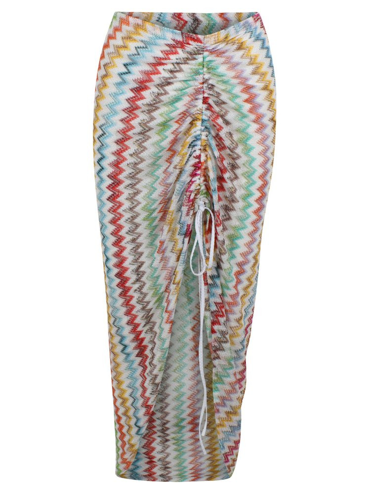 Missoni Micro Zigzag Pattern Ruched Long Skirt | Cettire Global