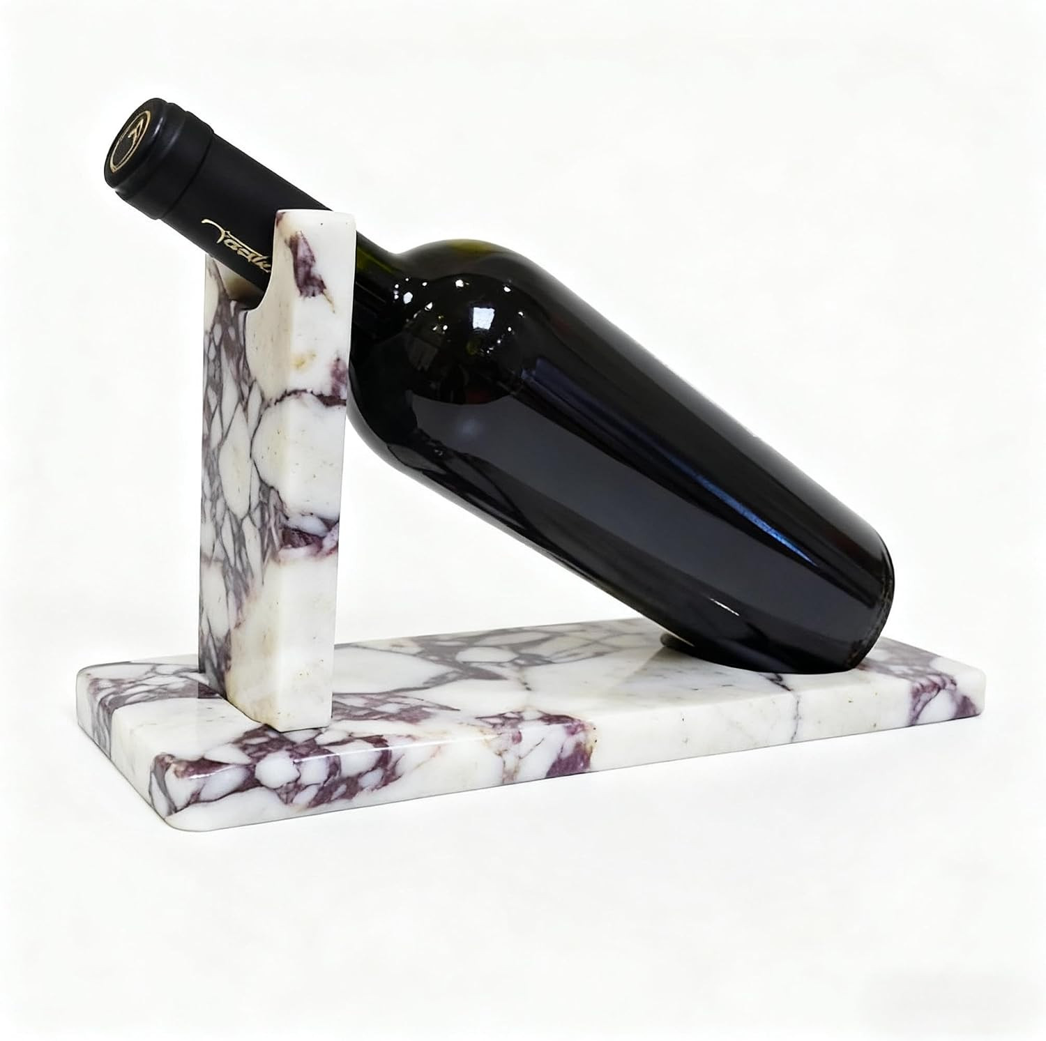 Artisanal Abode Creative Modern Marble Wine Holder Stand, Single Bottle Wine Rack Storage, Elegant Home Decor, Stylish Tabletop Display for Wine Enthusiast | Amazon (US)