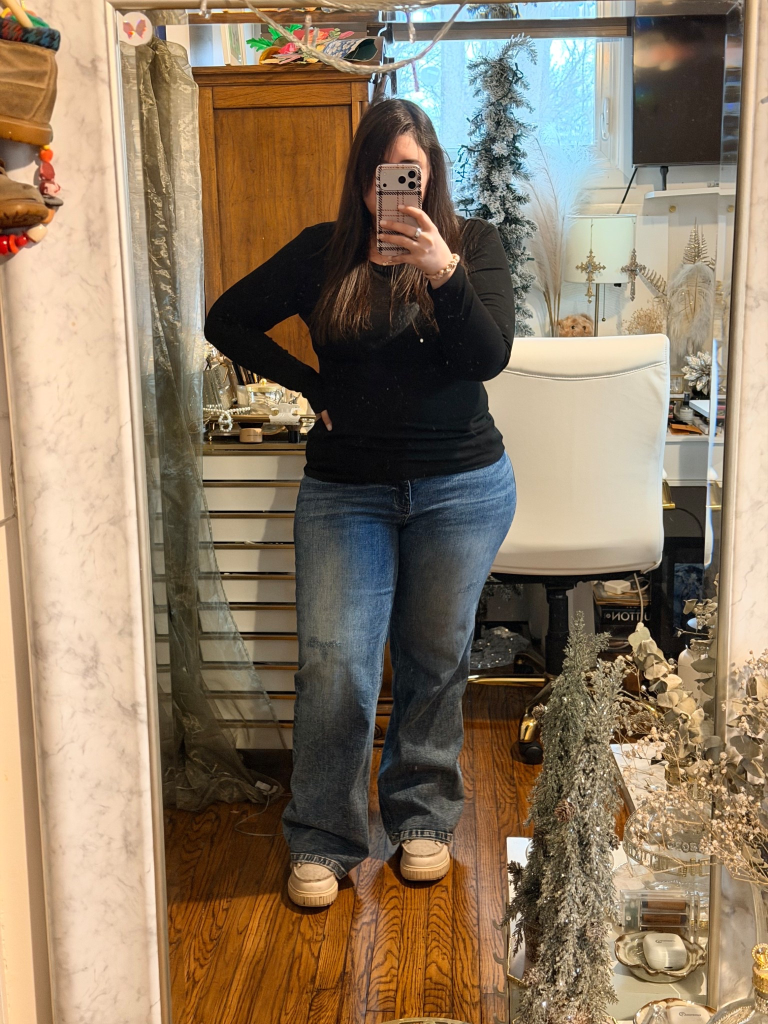 Layer 1 of today’s look. These layering tees are amazing. I have one in several colors, neck styled + sleeve lengths. 

The denim is old + my shoes are sold out so linking similar 

#LTKootd #LTKMidsize #LTKSeasonal